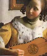 Detail of  Woman is playing Guitar, Jan Vermeer